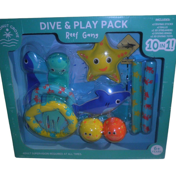 Coconut Grove Dive & Play Pack Reef Gang Set of 10 Pool Toys - Picture 3 of 5